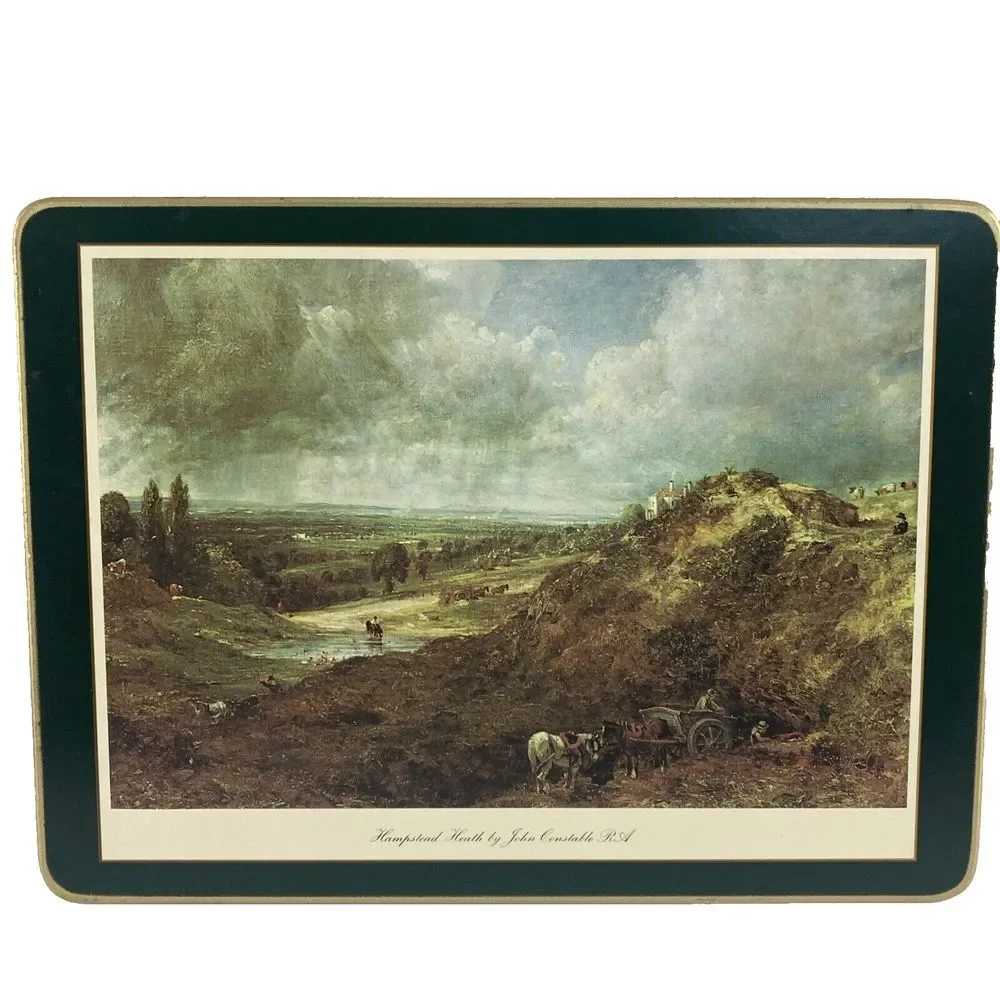 Vintage Clover Leaf Cork Back Table Mats‎ Set of 6 Landscapes by John Constable